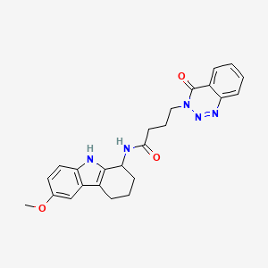 N-(6-methoxy-2,3,4,9-tetrahydro-1H-carbazol-1-yl)-4-(4-oxo-1,2,3-benzotriazin-3(4H)-yl)butanamide