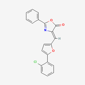 (4Z)-4-[[5-(2-chlorophenyl)furan-2-yl]methylidene]-2-phenyl-1,3-oxazol-5-one