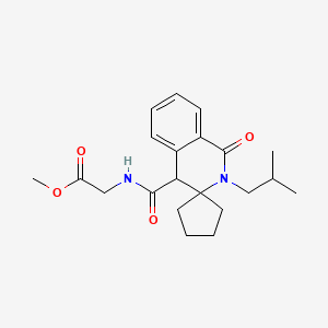 molecular formula C21H28N2O4 B12161467 methyl 2-(2'-isobutyl-1'-oxo-2',4'-dihydro-1'H-spiro[cyclopentane-1,3'-isoquinolin]-4'-ylcarboxamido)acetate 