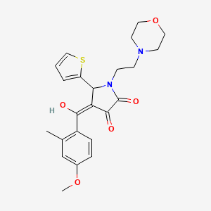 molecular formula C23H26N2O5S B12161496 3-hydroxy-4-[(4-methoxy-2-methylphenyl)carbonyl]-1-[2-(morpholin-4-yl)ethyl]-5-(thiophen-2-yl)-1,5-dihydro-2H-pyrrol-2-one 