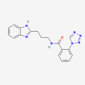 molecular formula C18H17N7O B12161509 N-[3-(1H-benzimidazol-2-yl)propyl]-2-(1H-tetrazol-1-yl)benzamide 