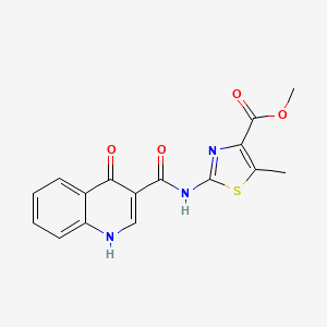 molecular formula C16H13N3O4S B12161550 Methyl 2-{[(4-hydroxyquinolin-3-yl)carbonyl]amino}-5-methyl-1,3-thiazole-4-carboxylate 