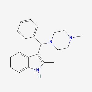 molecular formula C21H25N3 B12161570 2-methyl-3-((4-methylpiperazin-1-yl)(phenyl)methyl)-1H-indole CAS No. 315698-18-1