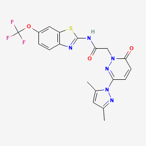 2-[3-(3,5-dimethyl-1H-pyrazol-1-yl)-6-oxopyridazin-1(6H)-yl]-N-[(2E)-6-(trifluoromethoxy)-1,3-benzothiazol-2(3H)-ylidene]acetamide