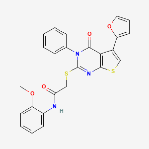 2-{[5-(furan-2-yl)-4-oxo-3-phenyl-3,4-dihydrothieno[2,3-d]pyrimidin-2-yl]sulfanyl}-N-(2-methoxyphenyl)acetamide