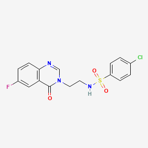 molecular formula C16H13ClFN3O3S B12161598 4-chloro-N-[2-(6-fluoro-4-oxoquinazolin-3(4H)-yl)ethyl]benzenesulfonamide 