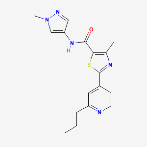 molecular formula C17H19N5OS B12161667 4-methyl-N-(1-methyl-1H-pyrazol-4-yl)-2-(2-propylpyridin-4-yl)-1,3-thiazole-5-carboxamide 