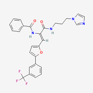 N-[(1Z)-3-{[3-(1H-imidazol-1-yl)propyl]amino}-3-oxo-1-{5-[3-(trifluoromethyl)phenyl]furan-2-yl}prop-1-en-2-yl]benzamide