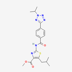 molecular formula C20H24N6O3S B12161735 methyl 5-(2-methylpropyl)-2-[({4-[2-(propan-2-yl)-2H-tetrazol-5-yl]phenyl}carbonyl)amino]-1,3-thiazole-4-carboxylate 