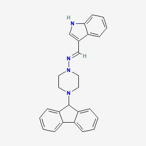 molecular formula C26H24N4 B12161741 4-(9H-fluoren-9-yl)-N-[(Z)-indol-3-ylidenemethyl]piperazin-1-amine 