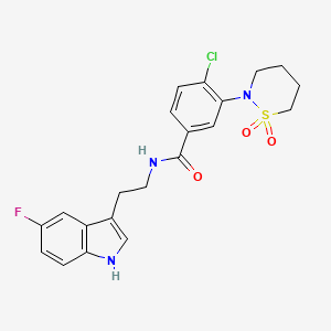 4-chloro-3-(1,1-dioxido-1,2-thiazinan-2-yl)-N-[2-(5-fluoro-1H-indol-3-yl)ethyl]benzamide