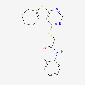 N-(2-fluorophenyl)-2-(5,6,7,8-tetrahydro[1]benzothieno[2,3-d]pyrimidin-4-ylthio)acetamide