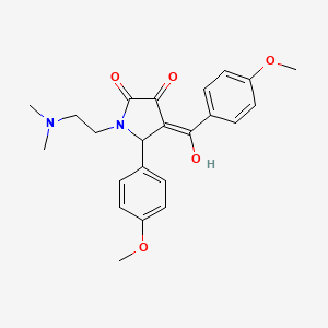 molecular formula C23H26N2O5 B12161799 (4E)-1-[2-(dimethylamino)ethyl]-4-[hydroxy(4-methoxyphenyl)methylidene]-5-(4-methoxyphenyl)pyrrolidine-2,3-dione 