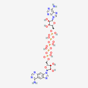 molecular formula C24H31N10O22P5 B1216180 [[(2R,3S,4R,5R)-5-(8-aminoimidazo[4,5-g]quinazolin-3-yl)-3,4-dihydroxyoxolan-2-yl]methoxy-hydroxyphosphoryl] [[[[(2R,3S,4R,5R)-5-(6-aminopurin-9-yl)-3,4-dihydroxyoxolan-2-yl]methoxy-hydroxyphosphoryl]oxy-hydroxyphosphoryl]oxy-hydroxyphosphoryl] hydrogen phosphate CAS No. 72040-61-0