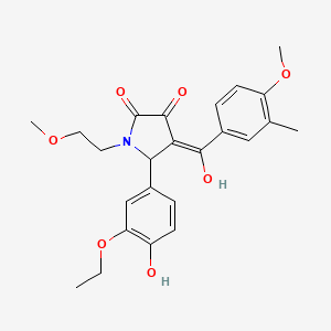 (4E)-5-(3-ethoxy-4-hydroxyphenyl)-4-[hydroxy(4-methoxy-3-methylphenyl)methylidene]-1-(2-methoxyethyl)pyrrolidine-2,3-dione