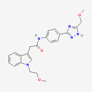 molecular formula C23H25N5O3 B12161846 2-[1-(2-methoxyethyl)-1H-indol-3-yl]-N-{4-[5-(methoxymethyl)-1H-1,2,4-triazol-3-yl]phenyl}acetamide 