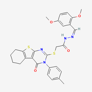 N'-[(Z)-(2,5-dimethoxyphenyl)methylidene]-2-{[3-(4-methylphenyl)-4-oxo-3,4,5,6,7,8-hexahydro[1]benzothieno[2,3-d]pyrimidin-2-yl]sulfanyl}acetohydrazide