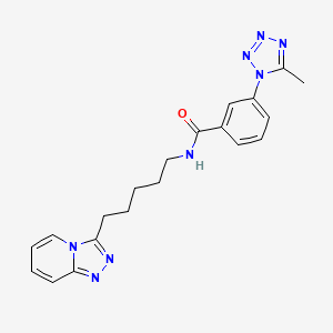 3-(5-methyl-1H-tetrazol-1-yl)-N-[5-([1,2,4]triazolo[4,3-a]pyridin-3-yl)pentyl]benzamide