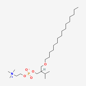 molecular formula C27H58NO5P B1216195 [2-(hexadecoxymethyl)-3-methylbutyl] 2-(trimethylazaniumyl)ethyl phosphate CAS No. 83922-29-6