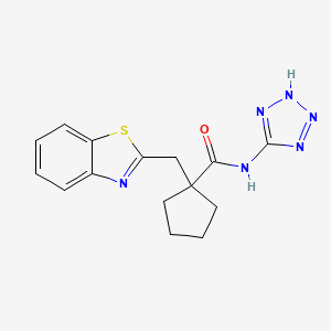 molecular formula C15H16N6OS B12162009 1-(1,3-benzothiazol-2-ylmethyl)-N-(2H-tetrazol-5-yl)cyclopentanecarboxamide 