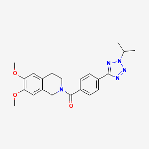 molecular formula C22H25N5O3 B12162039 (6,7-dimethoxy-3,4-dihydroisoquinolin-2(1H)-yl){4-[2-(propan-2-yl)-2H-tetrazol-5-yl]phenyl}methanone 