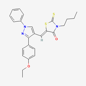 molecular formula C25H25N3O2S2 B12162067 (5Z)-3-butyl-5-{[3-(4-ethoxyphenyl)-1-phenyl-1H-pyrazol-4-yl]methylidene}-2-thioxo-1,3-thiazolidin-4-one 