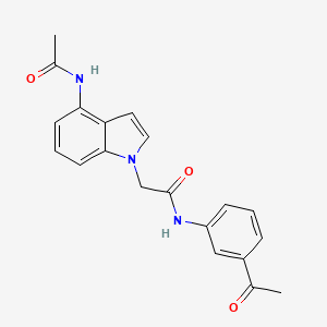 2-[4-(acetylamino)-1H-indol-1-yl]-N-(3-acetylphenyl)acetamide