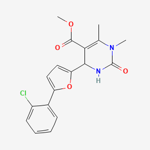 molecular formula C18H17ClN2O4 B12162141 Methyl 4-[5-(2-chlorophenyl)furan-2-yl]-1,6-dimethyl-2-oxo-1,2,3,4-tetrahydropyrimidine-5-carboxylate 