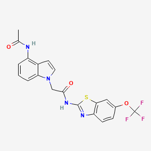 molecular formula C20H15F3N4O3S B12162150 2-(4-acetamido-1H-indol-1-yl)-N-(6-(trifluoromethoxy)benzo[d]thiazol-2-yl)acetamide 