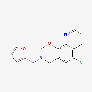 molecular formula C16H13ClN2O2 B12162159 6-chloro-3-(furan-2-ylmethyl)-3,4-dihydro-2H-[1,3]oxazino[5,6-h]quinoline 