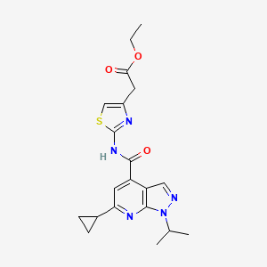 ethyl [2-({[6-cyclopropyl-1-(propan-2-yl)-1H-pyrazolo[3,4-b]pyridin-4-yl]carbonyl}amino)-1,3-thiazol-4-yl]acetate