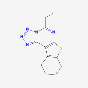 molecular formula C12H13N5S B12162258 7-Ethyl-10-thia-3,4,5,6,8-pentaazatetracyclo[7.7.0.0^{2,6}.0^{11,16}]hexadeca-1(9),2,4,7,11(16)-pentaene 