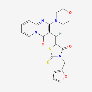 3-{(Z)-[3-(furan-2-ylmethyl)-4-oxo-2-thioxo-1,3-thiazolidin-5-ylidene]methyl}-9-methyl-2-(morpholin-4-yl)-4H-pyrido[1,2-a]pyrimidin-4-one