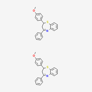 2-(4-Methoxyphenyl)-4-phenyl-2,3-dihydro-1,5-benzothiazepine; Methyl 4-(4-phenyl-2,3-dihydro-1,5-benzothiazepin-2-yl)phenyl ether