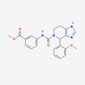 molecular formula C22H22N4O4 B12162321 methyl 3-(4-(2-methoxyphenyl)-4,5,6,7-tetrahydro-3H-imidazo[4,5-c]pyridine-5-carboxamido)benzoate 