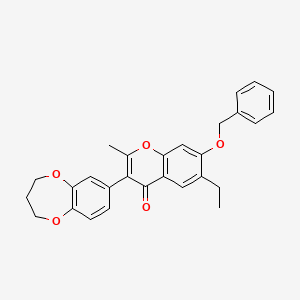 molecular formula C28H26O5 B12162322 7-(benzyloxy)-3-(3,4-dihydro-2H-1,5-benzodioxepin-7-yl)-6-ethyl-2-methyl-4H-chromen-4-one 