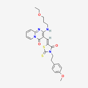 2-[(3-ethoxypropyl)amino]-3-[(Z)-{3-[2-(4-methoxyphenyl)ethyl]-4-oxo-2-thioxo-1,3-thiazolidin-5-ylidene}methyl]-4H-pyrido[1,2-a]pyrimidin-4-one