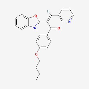 molecular formula C25H22N2O3 B12162349 (2Z)-2-benzoxazol-2-yl-1-(4-butoxyphenyl)-3-(3-pyridyl)prop-2-en-1-one 