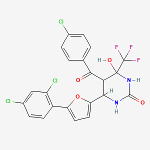 5-[(4-chlorophenyl)carbonyl]-6-[5-(2,4-dichlorophenyl)furan-2-yl]-4-hydroxy-4-(trifluoromethyl)tetrahydropyrimidin-2(1H)-one