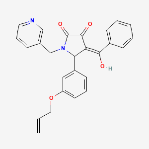 molecular formula C26H22N2O4 B12162443 3-hydroxy-4-(phenylcarbonyl)-5-[3-(prop-2-en-1-yloxy)phenyl]-1-(pyridin-3-ylmethyl)-1,5-dihydro-2H-pyrrol-2-one 