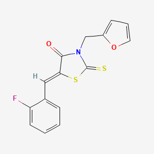 molecular formula C15H10FNO2S2 B12162451 5-[(2-Fluorophenyl)methylene]-3-(2-furylmethyl)-2-thioxo-1,3-thiazolidin-4-one 