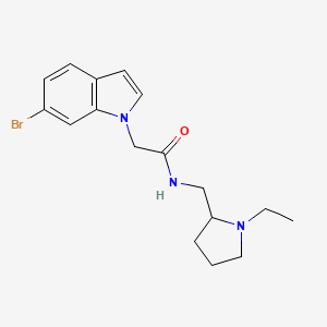 molecular formula C17H22BrN3O B12162476 2-(6-bromo-1H-indol-1-yl)-N-[(1-ethylpyrrolidin-2-yl)methyl]acetamide 