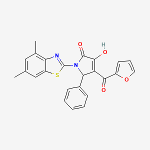 (4E)-1-(4,6-dimethyl-1,3-benzothiazol-2-yl)-4-[furan-2-yl(hydroxy)methylidene]-5-phenylpyrrolidine-2,3-dione