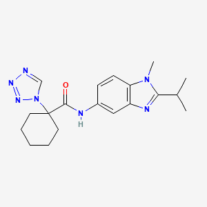 molecular formula C19H25N7O B12162519 N-[1-methyl-2-(propan-2-yl)-1H-benzimidazol-5-yl]-1-(1H-tetrazol-1-yl)cyclohexanecarboxamide 