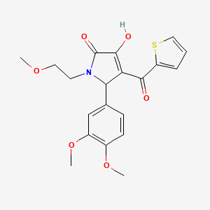 (4E)-5-(3,4-dimethoxyphenyl)-4-[hydroxy(thiophen-2-yl)methylidene]-1-(2-methoxyethyl)pyrrolidine-2,3-dione