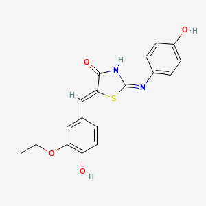 (5Z)-5-(3-ethoxy-4-hydroxybenzylidene)-2-[(4-hydroxyphenyl)amino]-1,3-thiazol-4(5H)-one