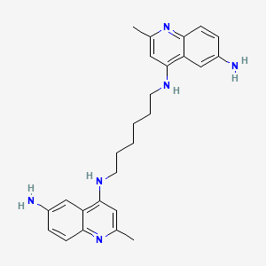 molecular formula C26H32N6 B1216261 1,6-Bis(6-amino-2-methyl-4-quinolylamino)hexane CAS No. 60504-61-2