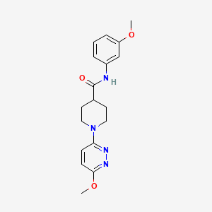 molecular formula C18H22N4O3 B12162611 N-(3-methoxyphenyl)-1-(6-methoxypyridazin-3-yl)piperidine-4-carboxamide 