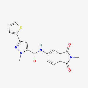 1-methyl-N-(2-methyl-1,3-dioxo-2,3-dihydro-1H-isoindol-5-yl)-3-(thiophen-2-yl)-1H-pyrazole-5-carboxamide