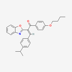 molecular formula C29H29NO3 B12162663 (2E)-2-(1,3-benzoxazol-2-yl)-1-(4-butoxyphenyl)-3-[4-(propan-2-yl)phenyl]prop-2-en-1-one 